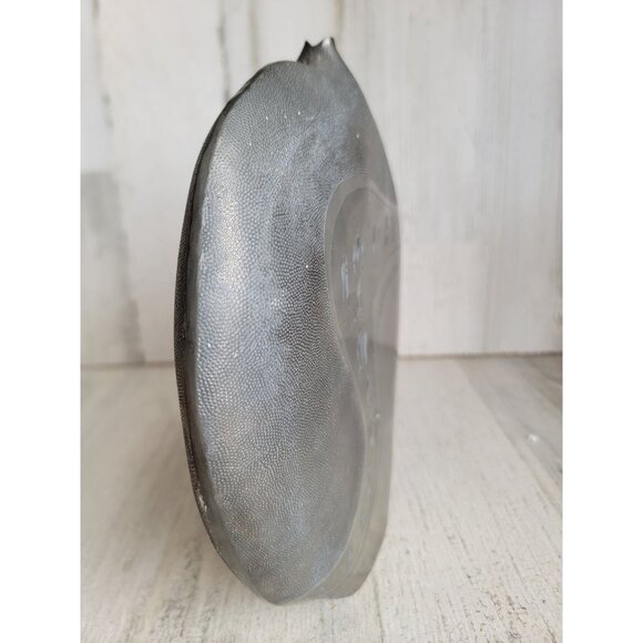 Claire Pfleger pewter 1986 large metal flask art piece vintage people walkway - Picture 5 of 11